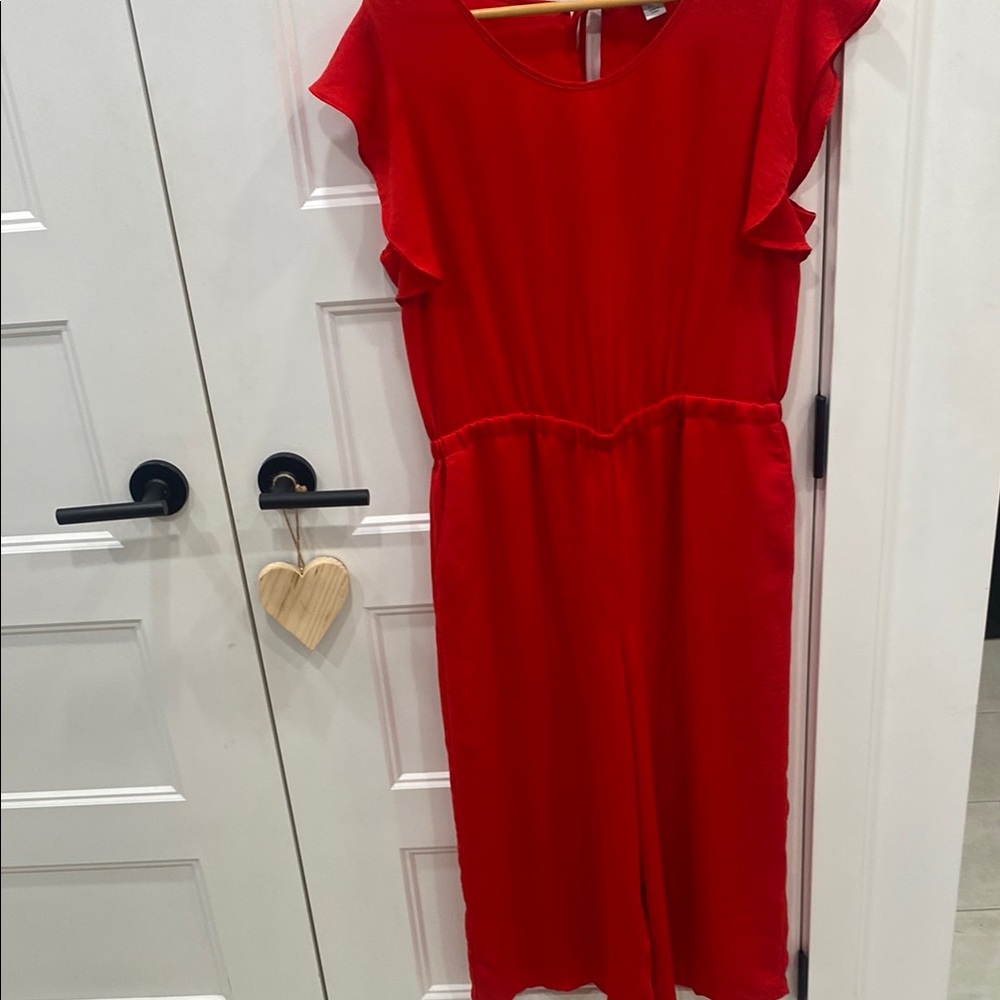 Elegant Red Women‘a wide leg jumpsuit
